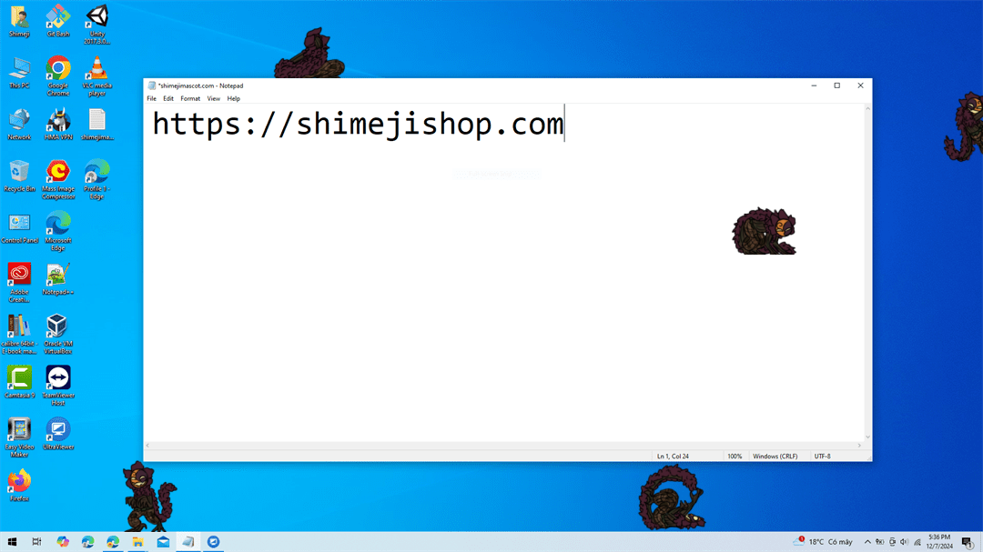 Jack O Moon Shimeji on Desktop