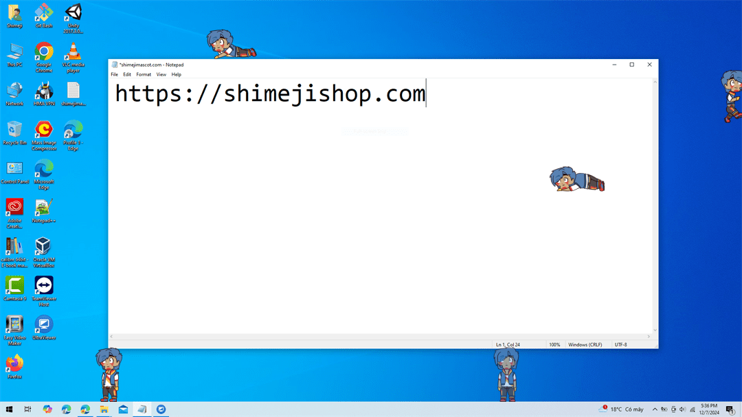 Jack Shimeji on Desktop