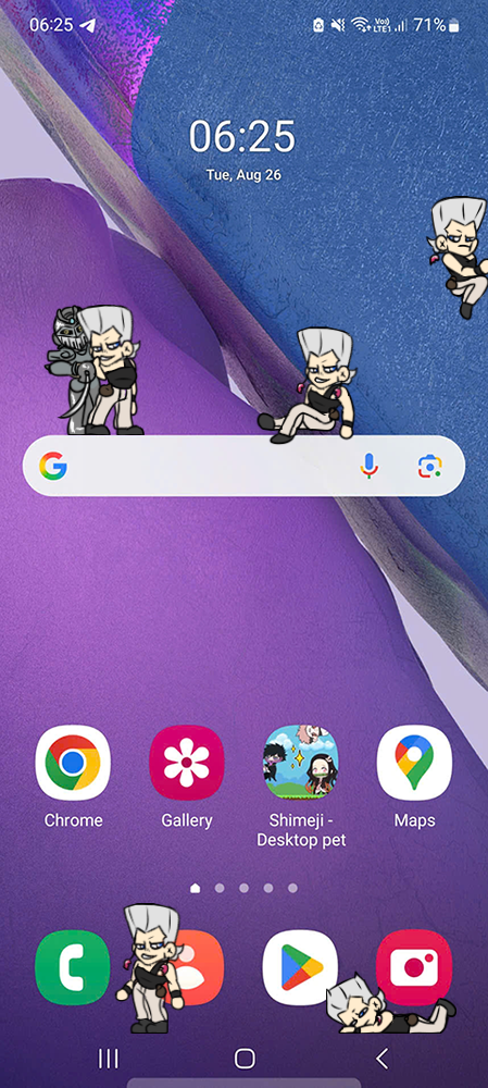 Jean Pierre Polnareff Shimeji on Mobile