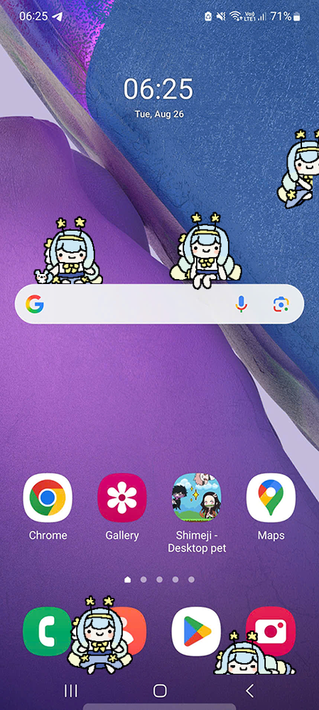 Jelly Doodle Shimeji on Mobile