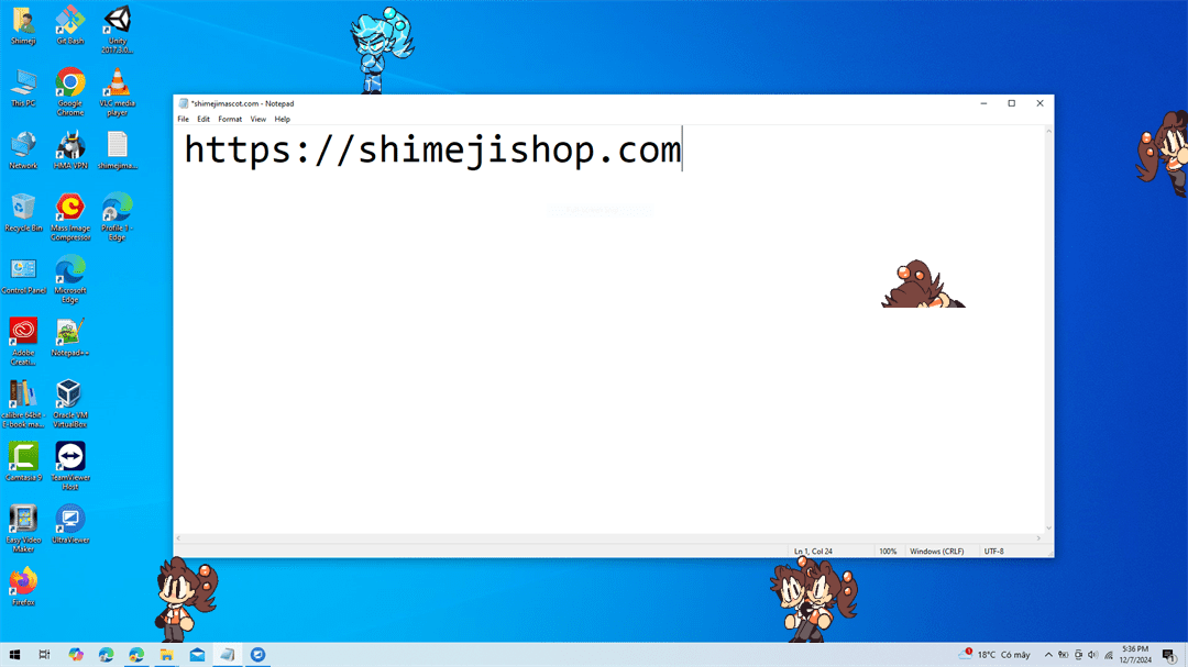 Jenny Shimeji on Desktop