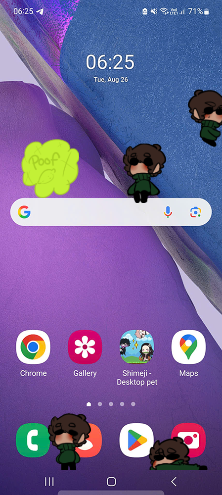 Jeremy Fitzgerald Shimeji on Mobile