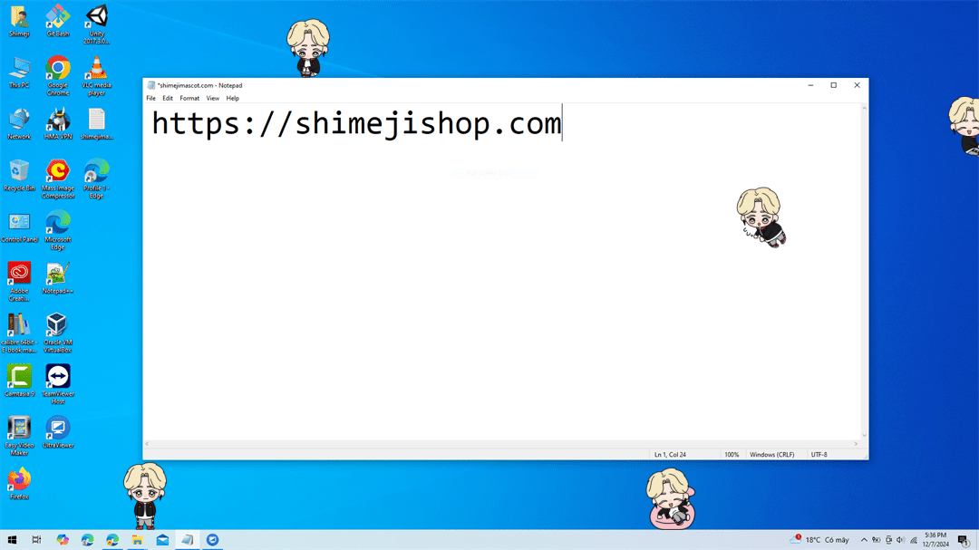 Jimin - TinyTan Shimeji on Desktop