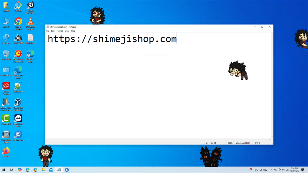 John Doe Shimeji on Desktop