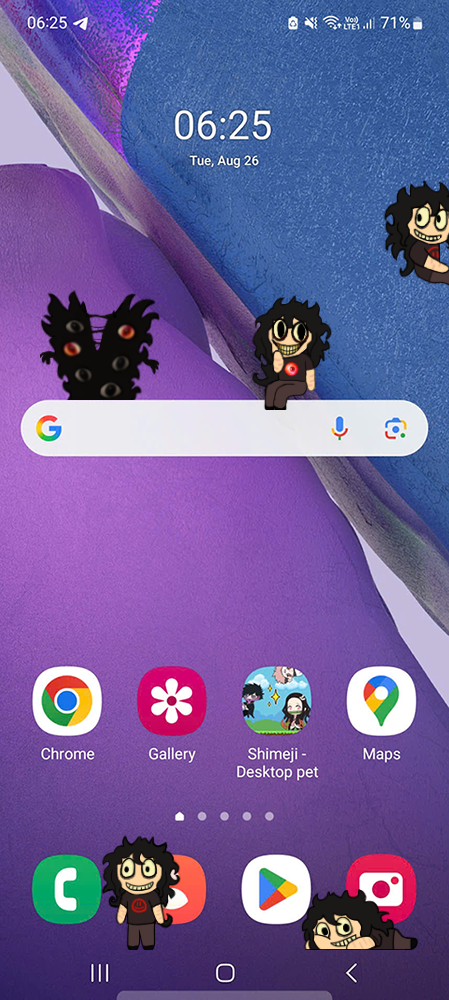 John Doe Shimeji on Mobile