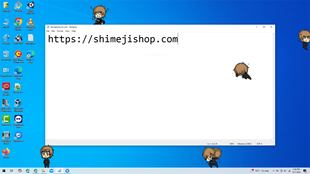 John Lennon Shimeji on Desktop