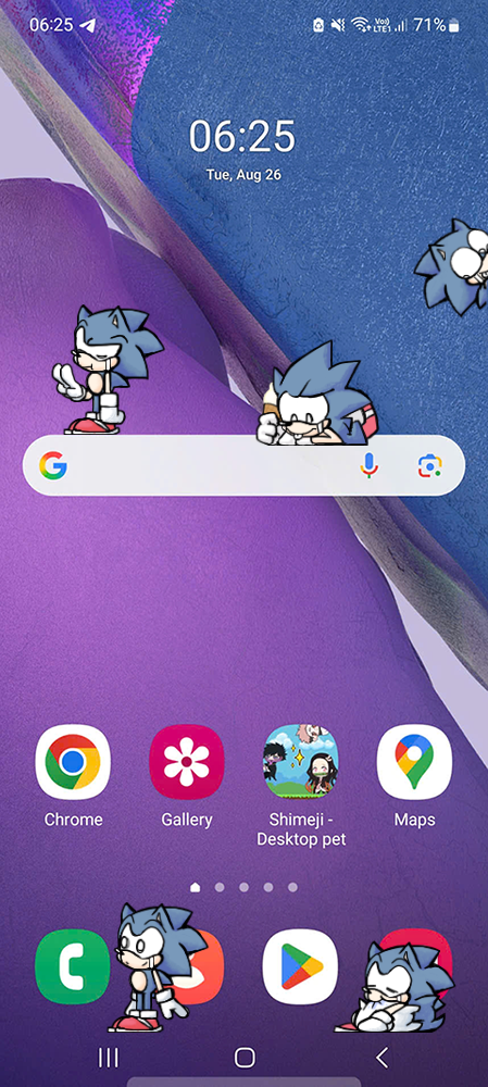 Kai Shimeji on Mobile
