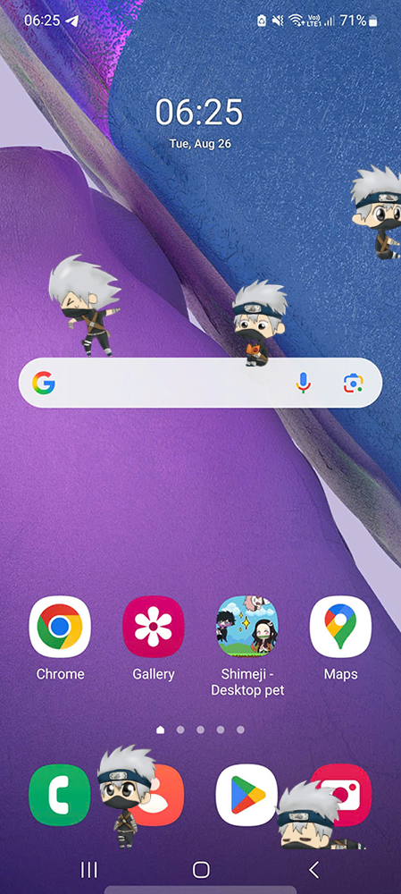 Kakashi Shimeji on Mobile