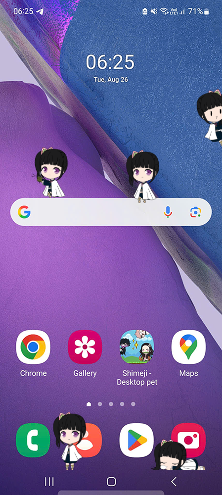 Kanao Tsuyuri Shimeji on Mobile