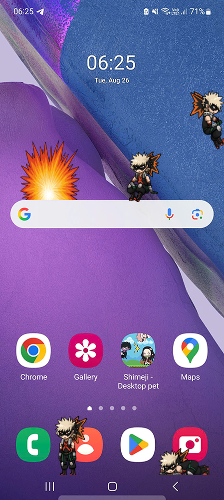 Katsuki Bakugou Shimeji on Mobile