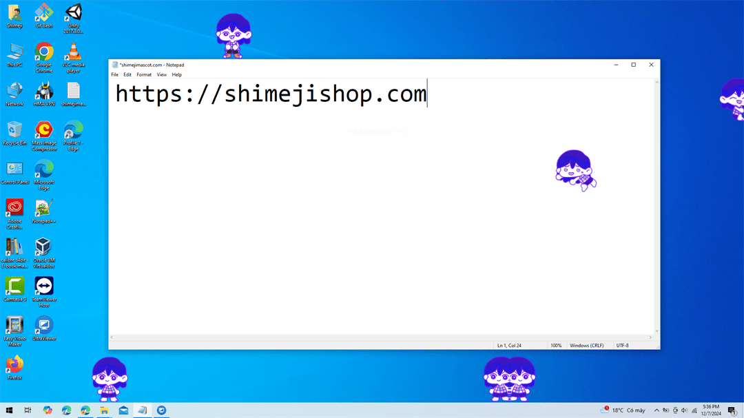 Kel Shimeji on Desktop