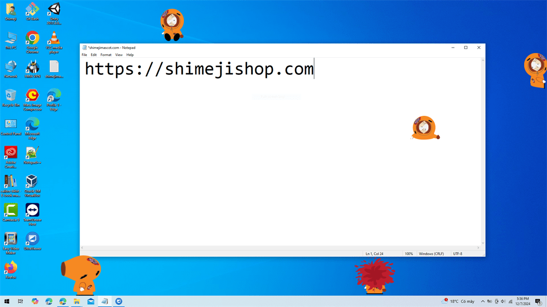 Kenny [zombie] Shimeji on Desktop