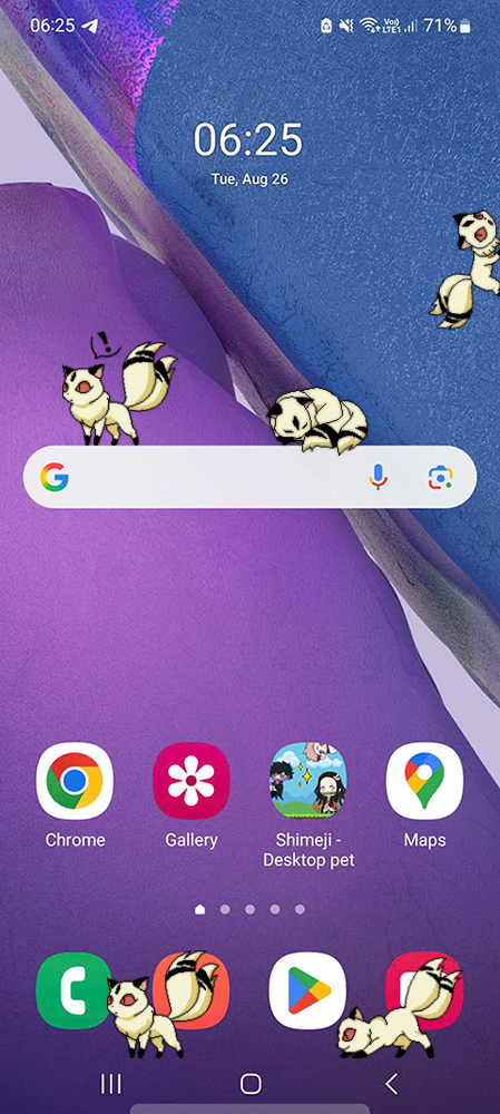 Kiara Shimeji on Mobile