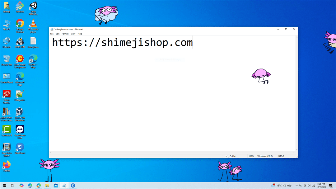 Kinito Shimeji on Desktop