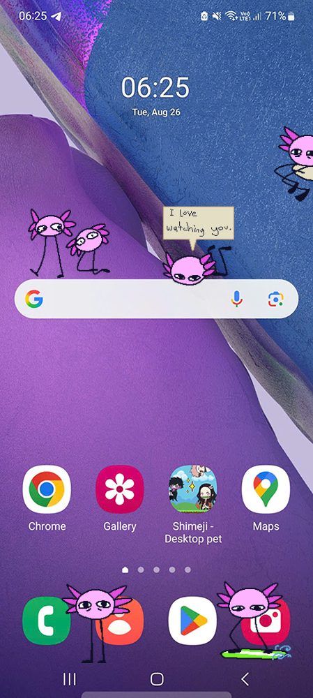Kinito Shimeji on Mobile