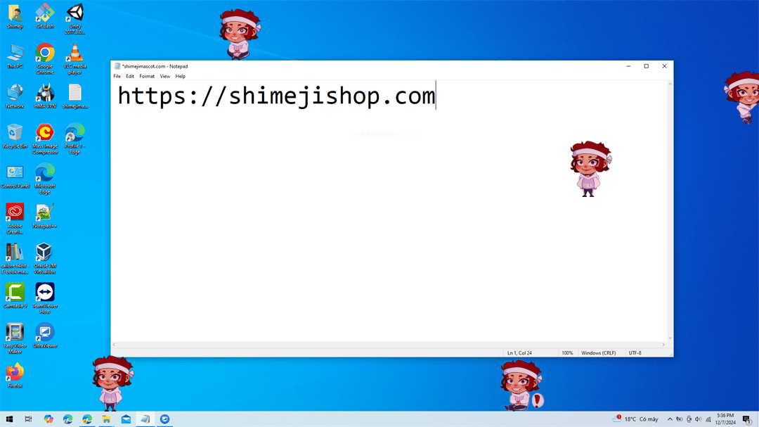 Kirishima Shimeji on Desktop