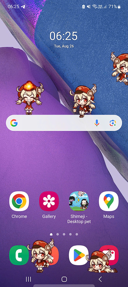Klee Shimeji on Mobile