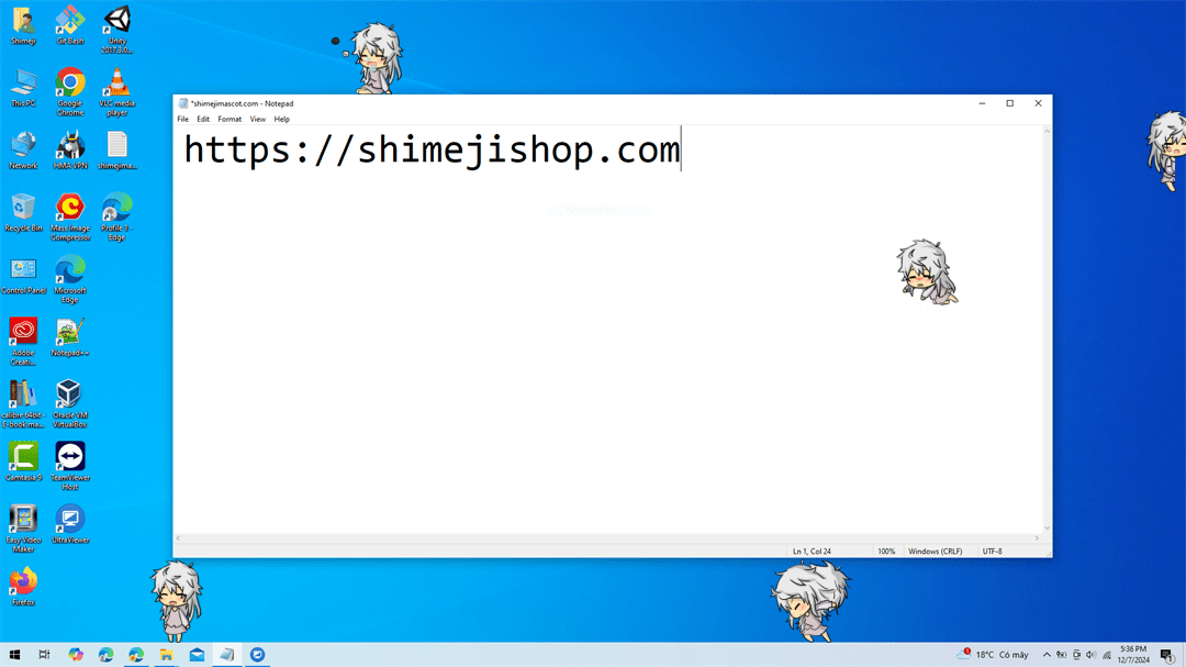 Kogumi Shimeji on Desktop