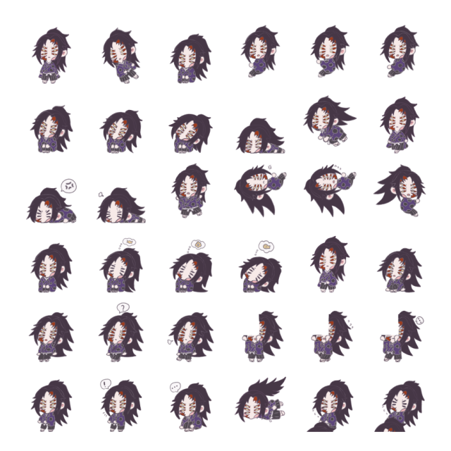 Kokushibo Shimeji Sprite Preview