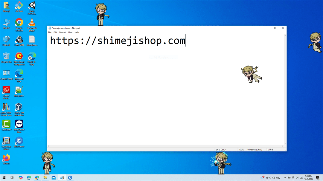 Kunikida Shimeji on Desktop