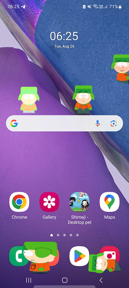 Kyle Broflovski Shimeji on Mobile