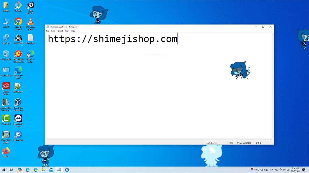 Lapis Lazuli Shimeji on Desktop