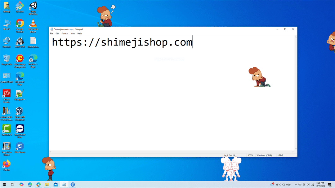 Lars Shimeji on Desktop