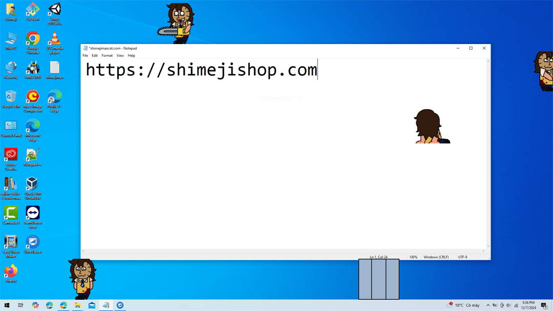 Leatherface Shimeji on Desktop