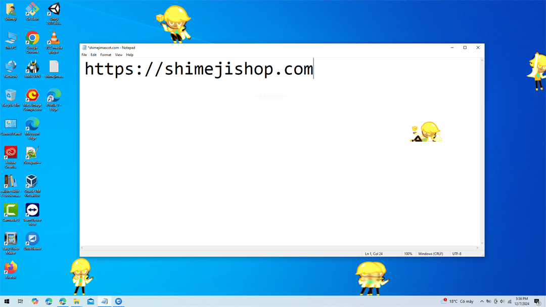 Lemon Cookie Shimeji on Desktop