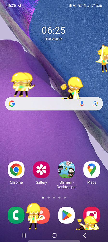 Lemon Cookie Shimeji on Mobile