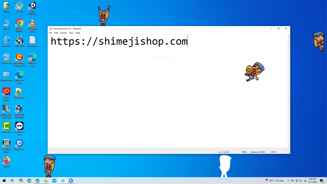 Lindsay Shimeji on Desktop