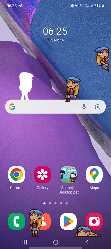 Lindsay Shimeji on Mobile