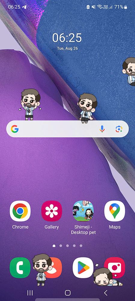 Lionel Messi Shimeji on Mobile