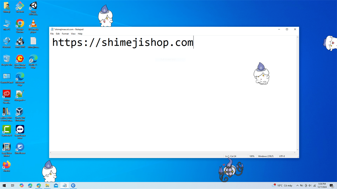 Litwick Shimeji on Desktop
