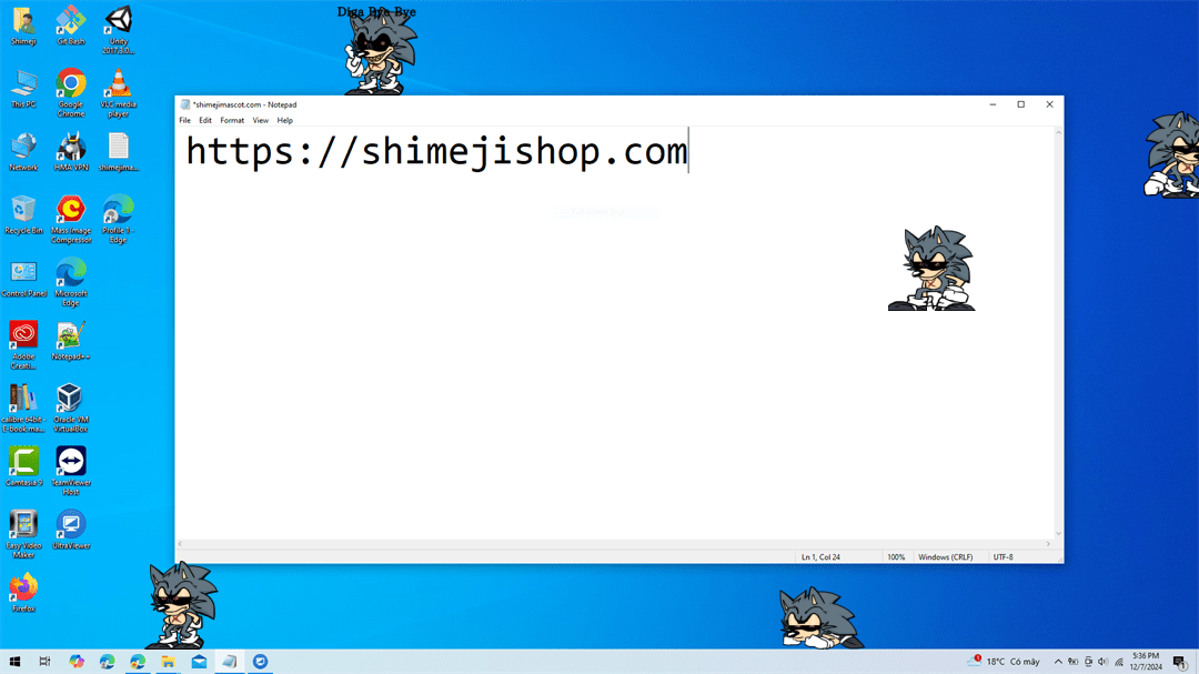 Lord X Shimeji on Desktop