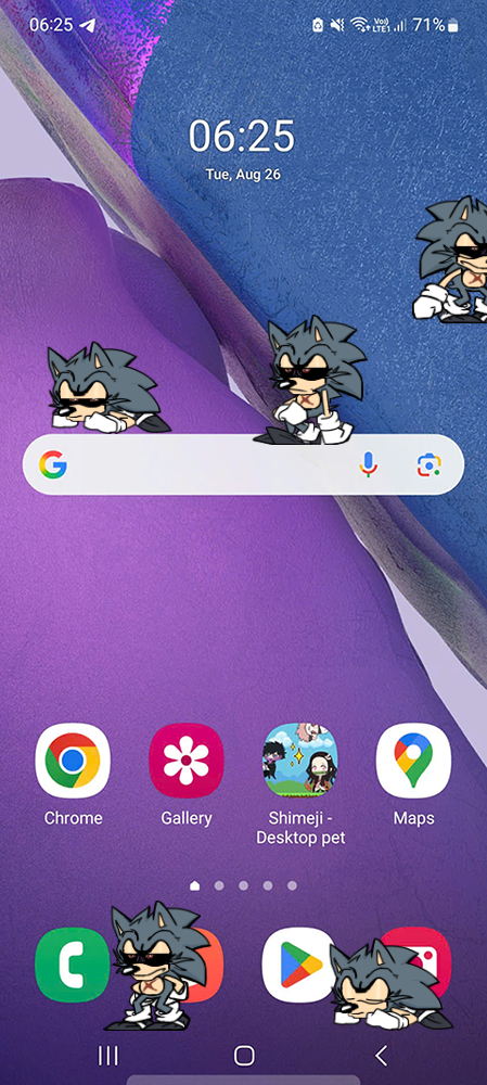 Lord X Shimeji on Mobile