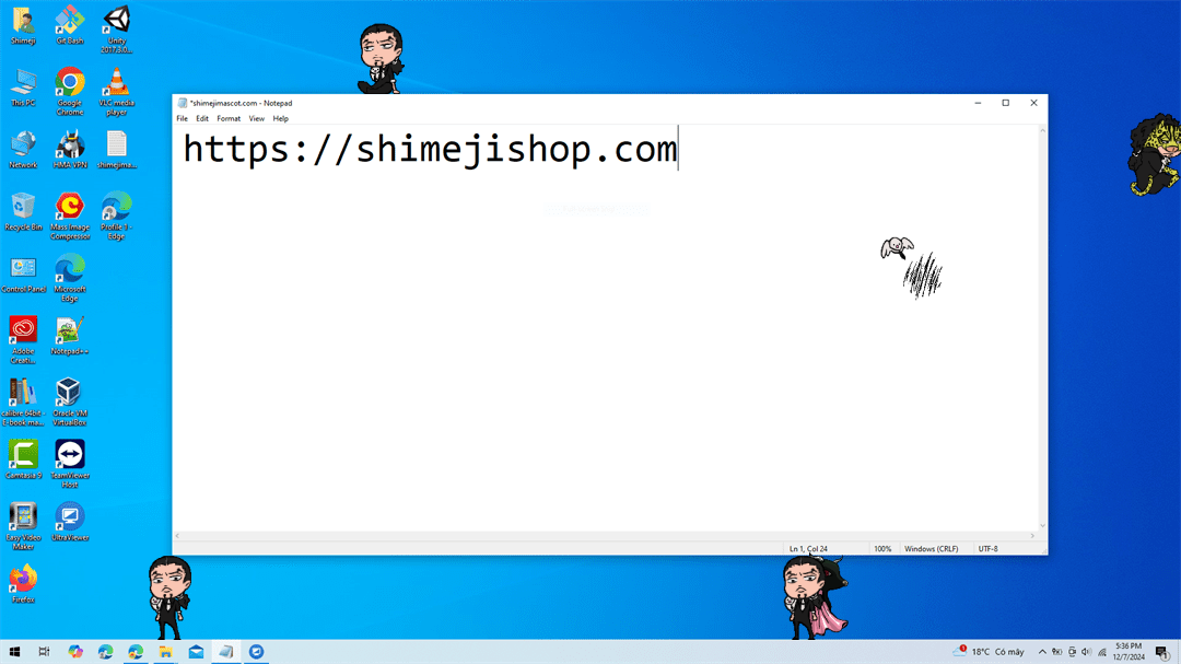 Lucci Shimeji on Desktop
