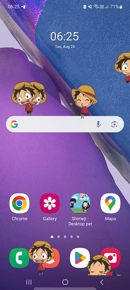 Luffy Shimeji on Mobile