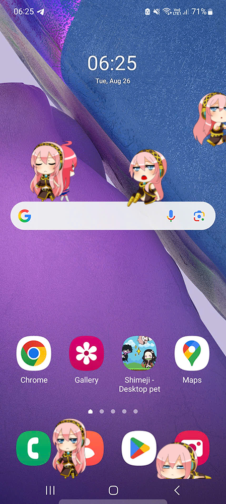 Luka Shimeji on Mobile