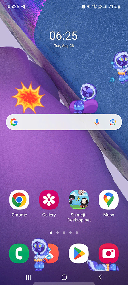 Lunar Shimeji on Mobile