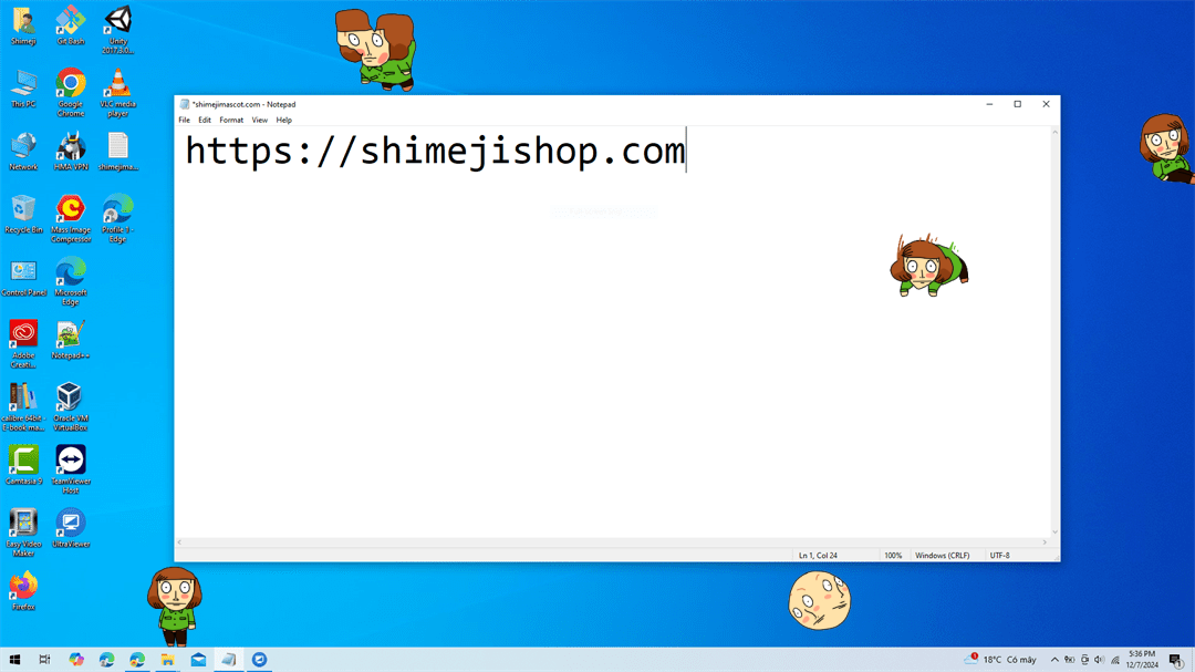 Luther Shimeji on Desktop