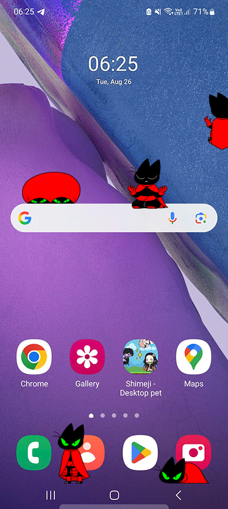 MaoMao Shimeji on Mobile