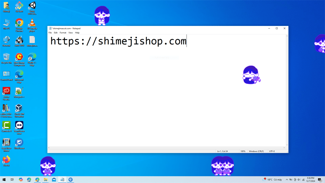 Mari Shimeji on Desktop