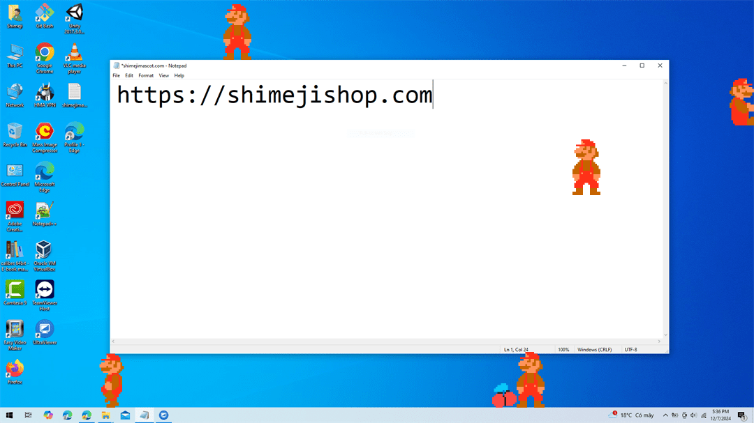 Mario Shimeji on Desktop