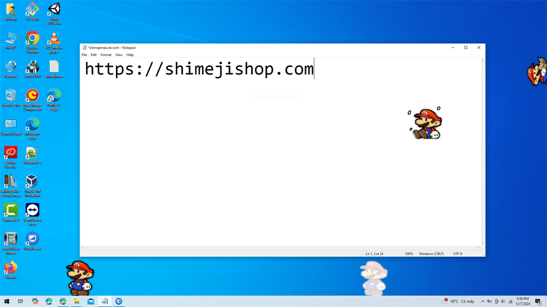 Mario Shimeji on Desktop