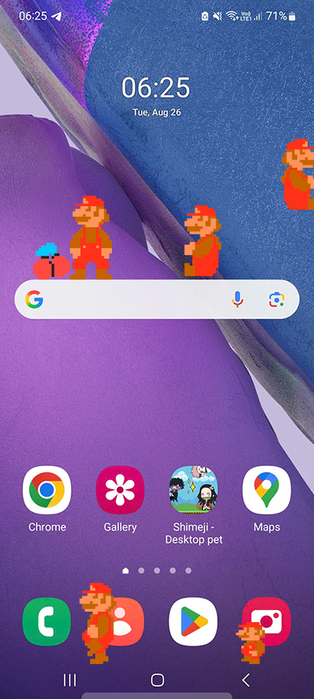 Mario Shimeji on Mobile