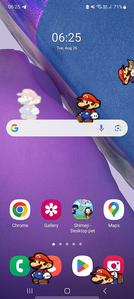 Mario Shimeji on Mobile