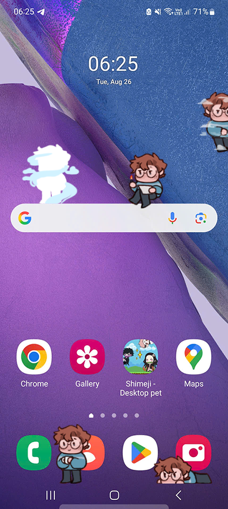 Martin Shimeji on Mobile