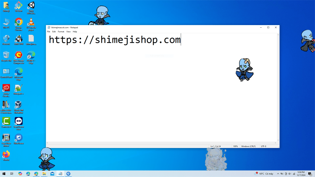 Megamind Shimeji on Desktop