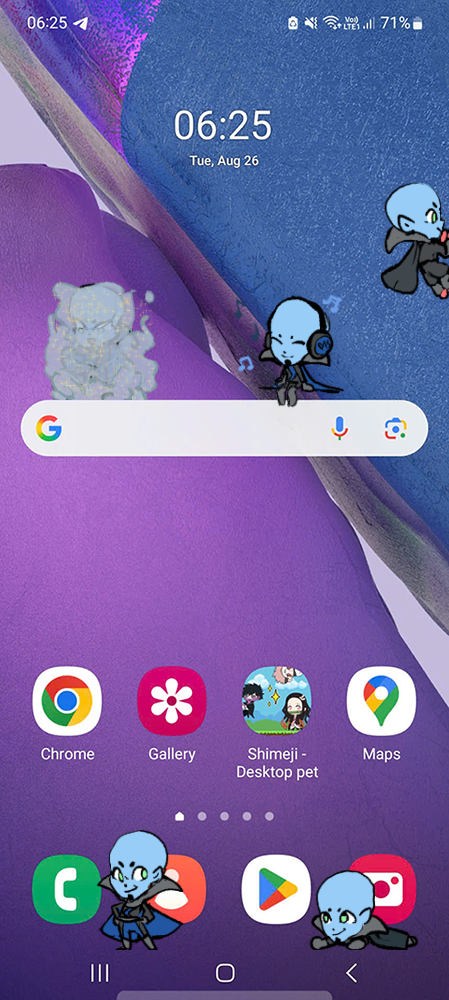 Megamind Shimeji on Mobile